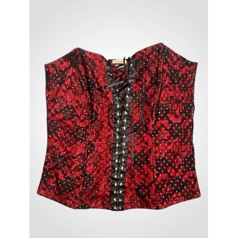 Lia Lee Red/Black Lacing Sexy Lace Corset Women 3X China Nylon/Polyester/Spandex